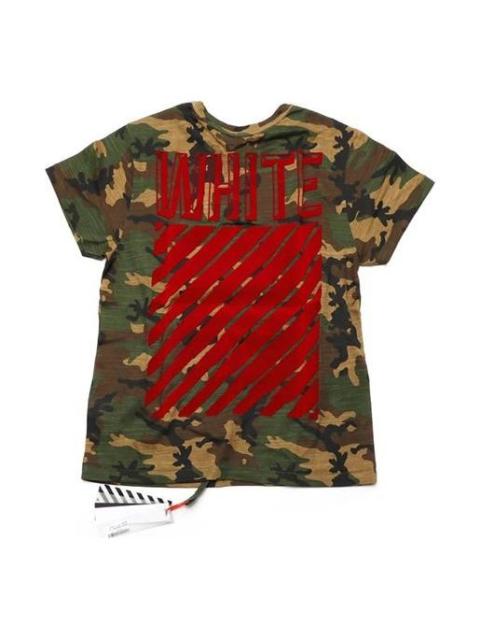 Off-White Red Short Sleeve Camouflage Green OMAA001F150580189920