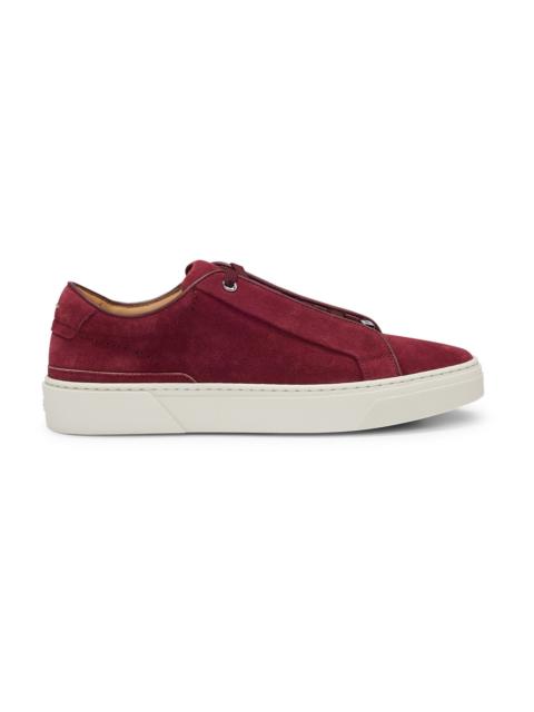 GARY SUEDE LOW-TOP TRAINERS WITH BRANDED LACE LOOP