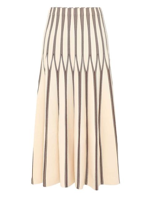 VALIANT STRIPED MIDI SKIRT