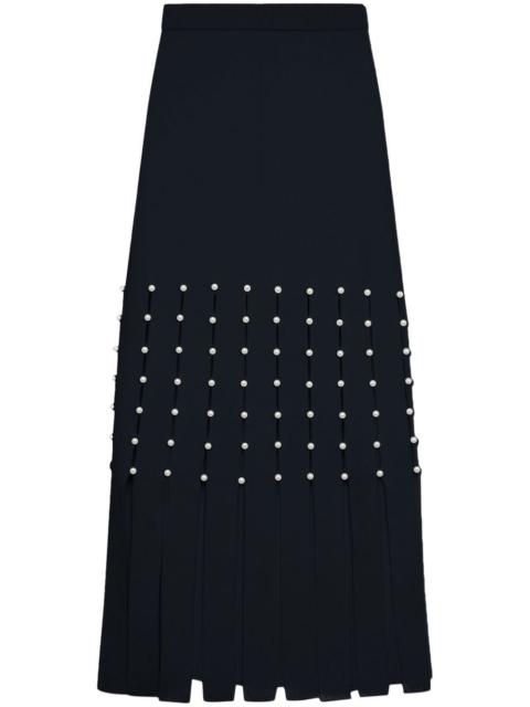Katarina pearl-detail midi skirt