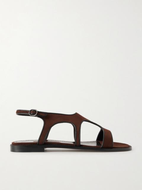 Rufina Leather-trimmed Suede Sandals
