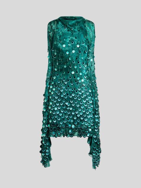 SILK MINI DRESS WITH SEQUIN EMBROIDERY
