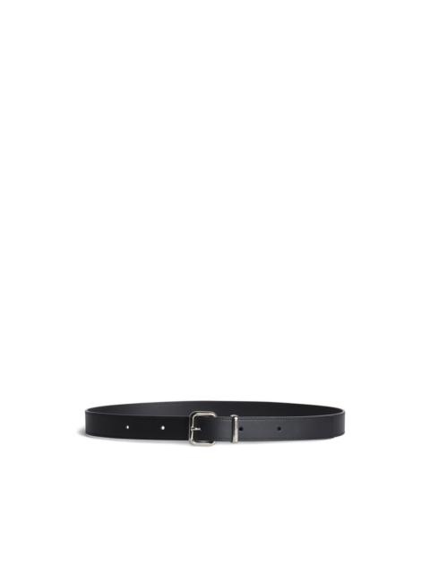 silver-tone buckle leather belt