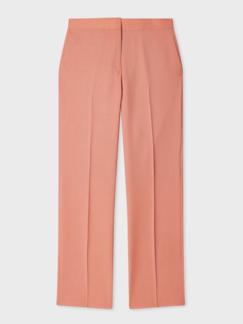 Women's Pink Slim-Fit Wool-Mohair Trousers