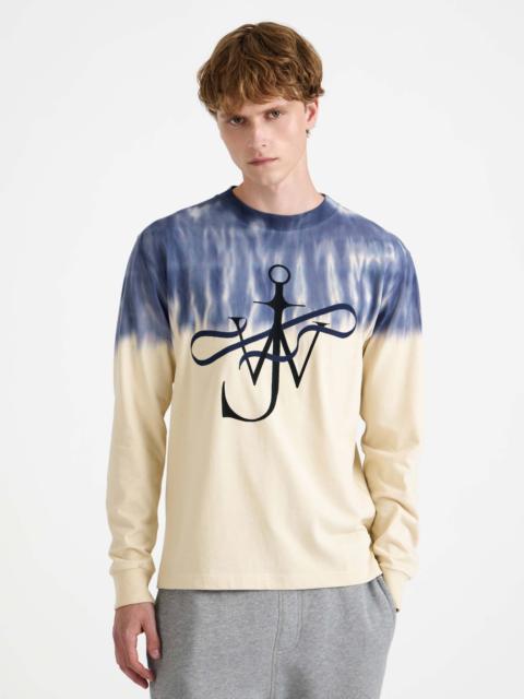 MENS TIE-DYE RIBBON ANCHOR LONGSLEEVE IN ECRU & NAVY