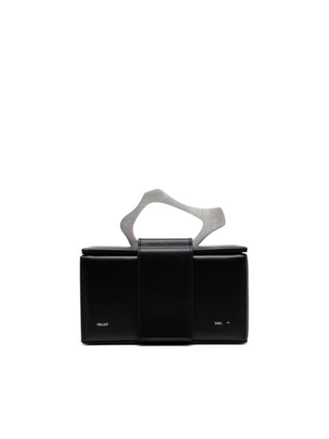 Charred Carabiner leather clutch bag