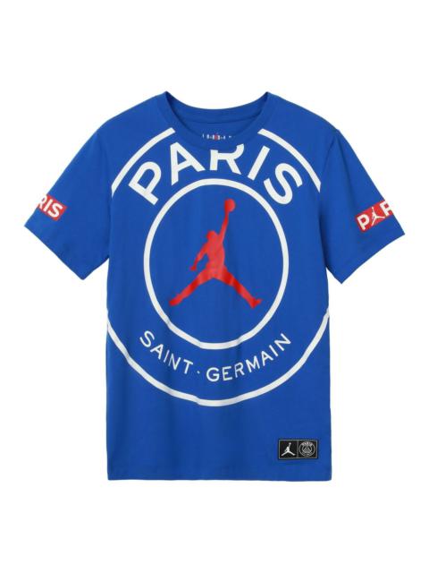 Air Jordan SS20 As J Psg Logo Tee Paris Saint-Germain Short Sleeve Men's Blue BQ8385-480