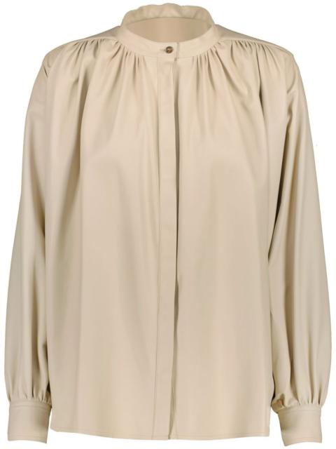 pleated leather shirt