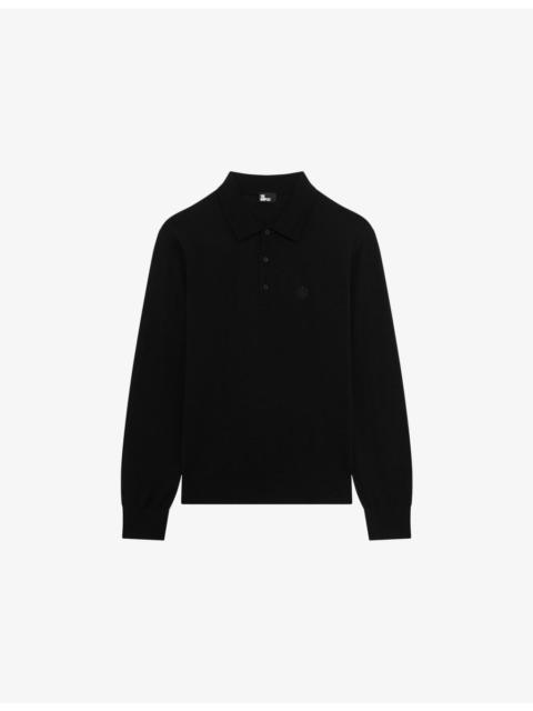Logo-Embroidered Polo-Collar Wool Jumper