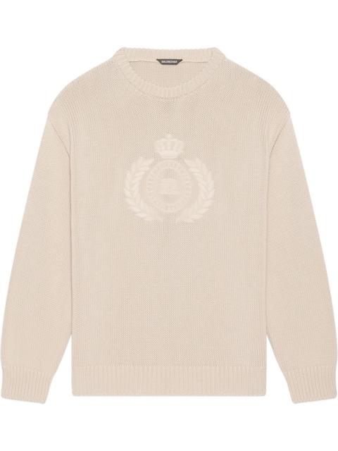 embroidered-design long-sleeve jumper