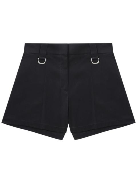 pressed-crease cotton mini shorts