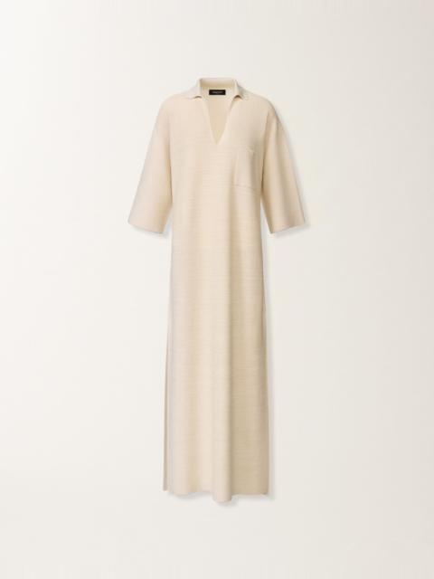 Polo dress in wool, cotton, and lurex