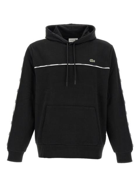 tape-trimmed cotton hoodie