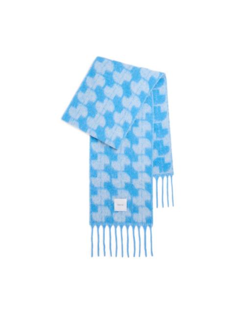 geometric-pattern fringed scarf