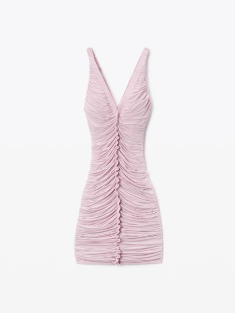 Sheer Ruched Tank Minidress