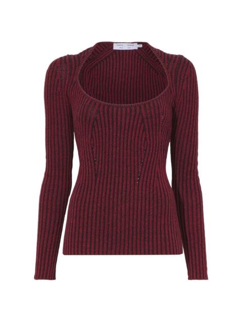 Plated ribbed-knit jumper