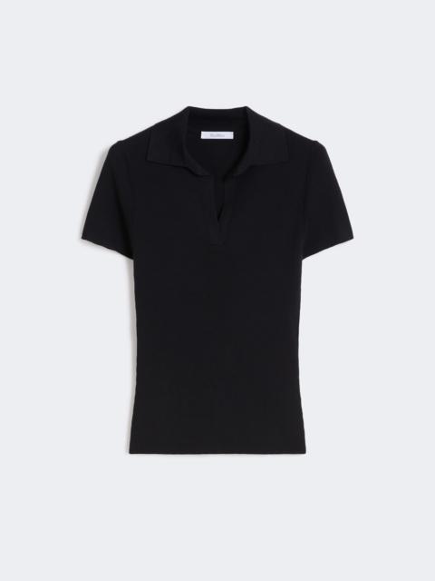 Rib-knit wool polo shirt - ULTRAMARINE