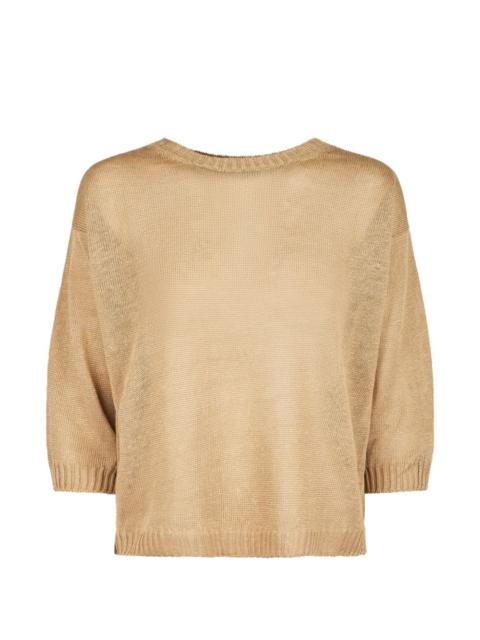 round-neck knitted top