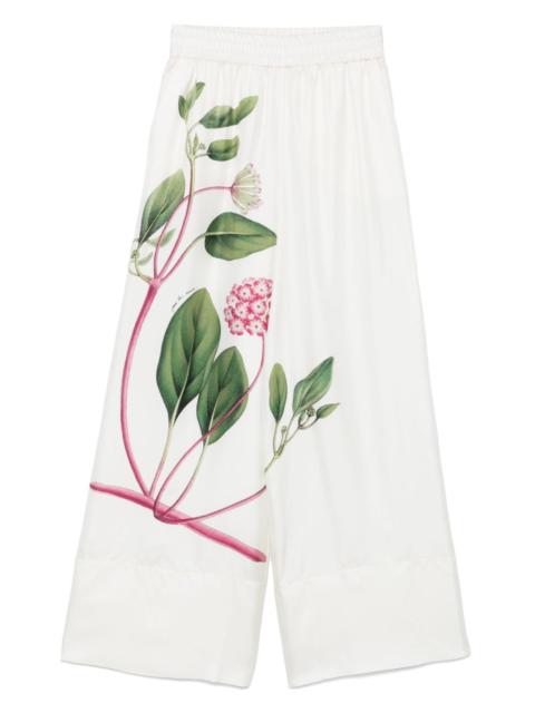 floral-print trousers