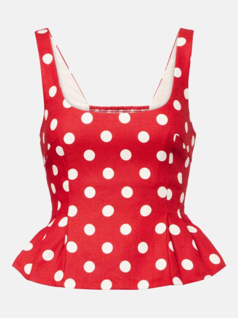Rosalie polka-dot linen top