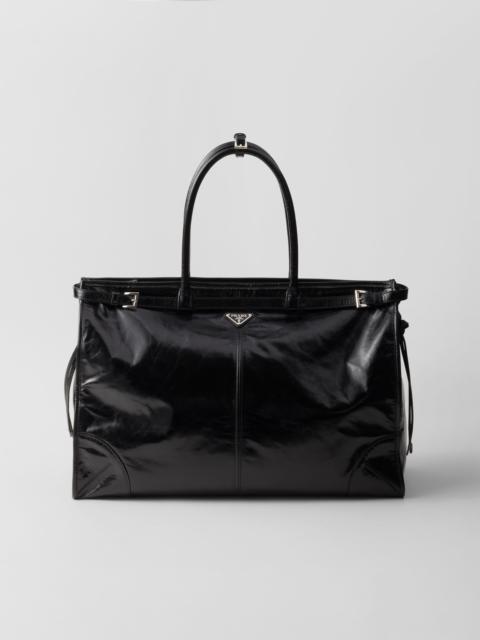 Leather tote bag