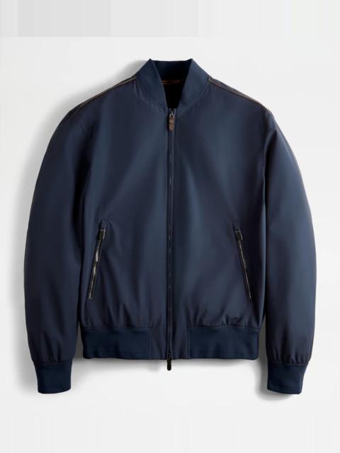 BOMBER JACKET IN TECHNICAL FABRIC - BLUE
