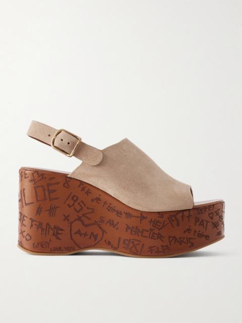 Maxime Suede Platform Wedge Sandals
