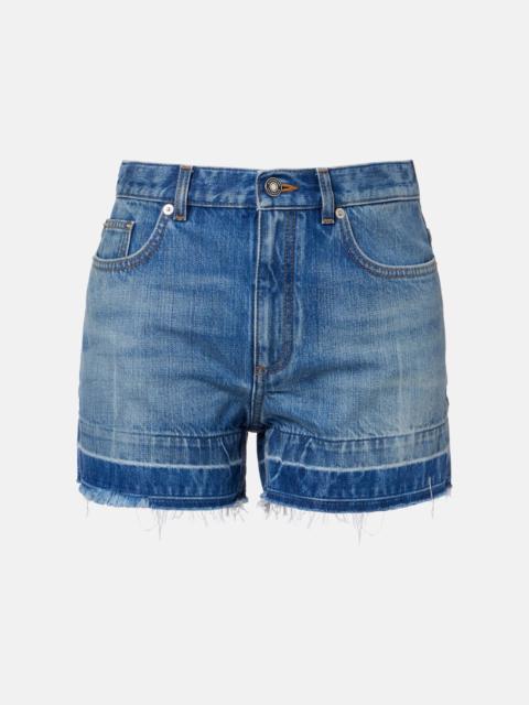 Mid-rise denim shorts