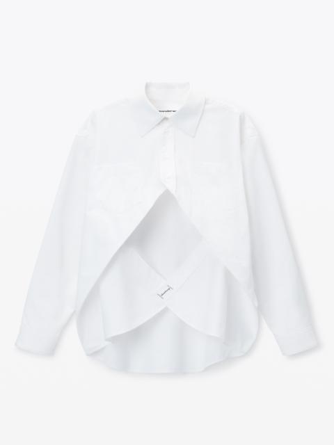 Exaggerated Split Front Shirt