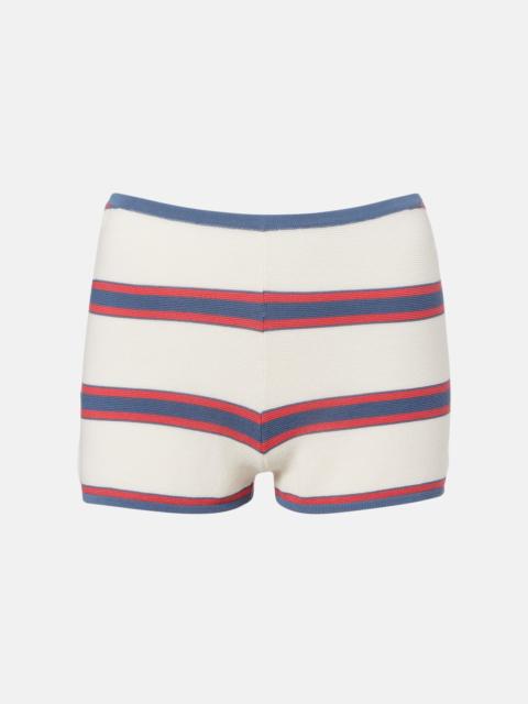 Playa striped cotton-blend shorts