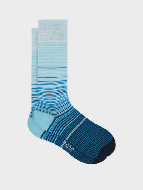 Blue Gradient Stripe Socks