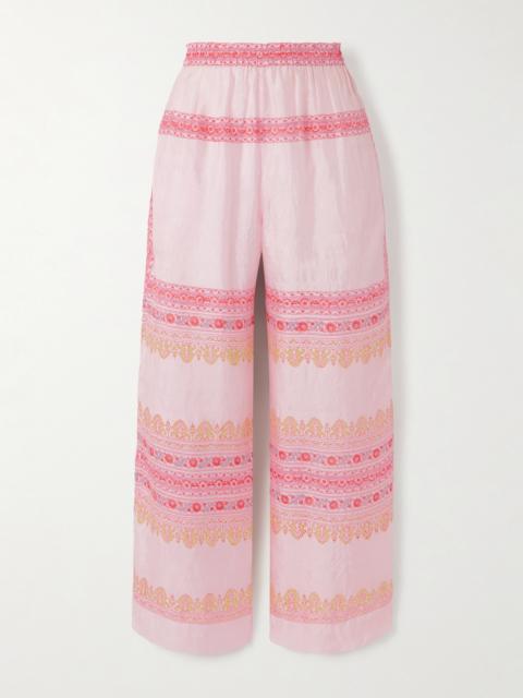 Otto Printed Silk-satin Wide-leg Pants