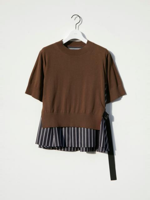 Poplin x Cotton Knit Pullover