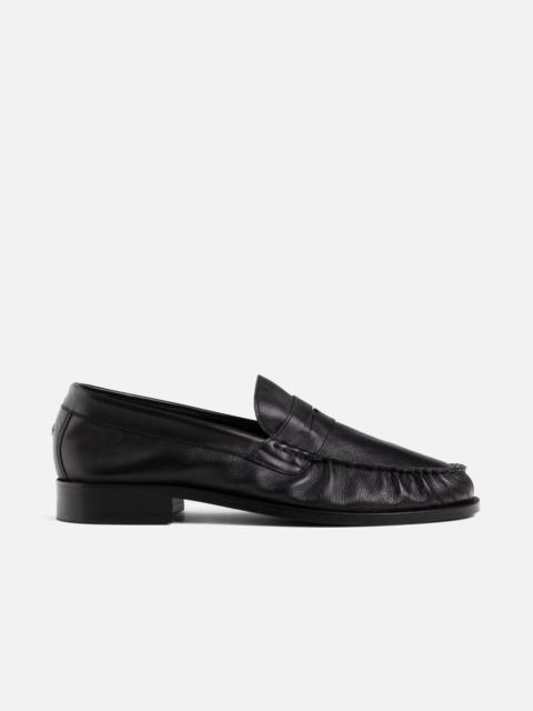 Ezra Black Pleated Penny Loafer - Men's