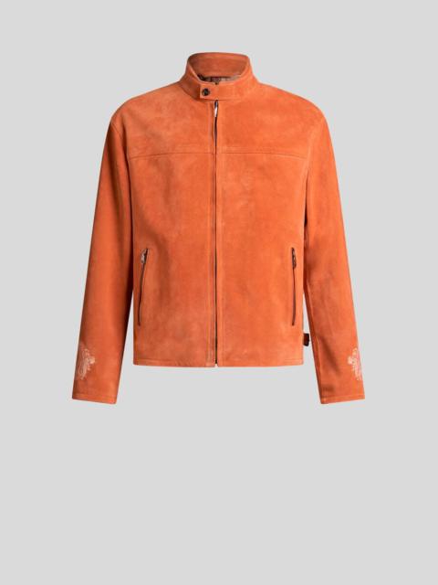 LEATHER JACKET WITH EMBROIDERIES