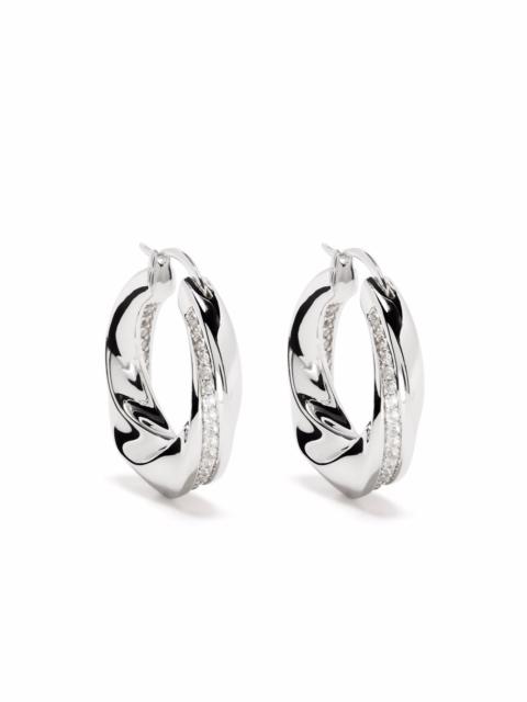 Infinity crystal rock hoop earrings