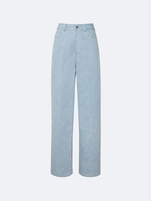 Washed Denim Straight Leg Pant