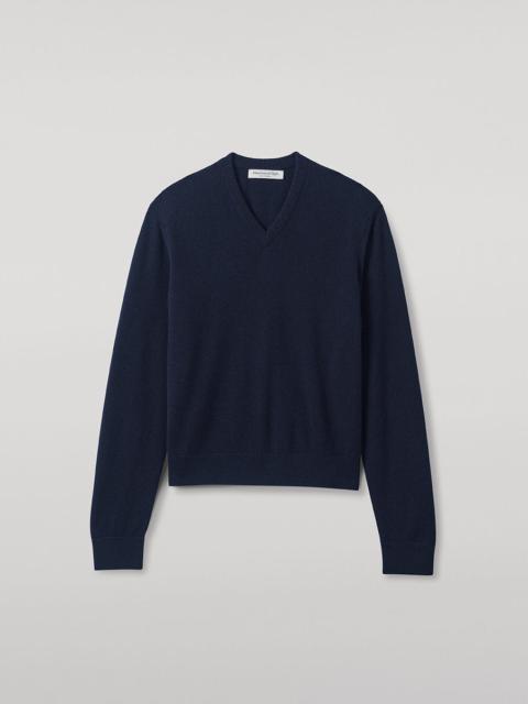 Classic Cashmere Navy V Neck Jumper