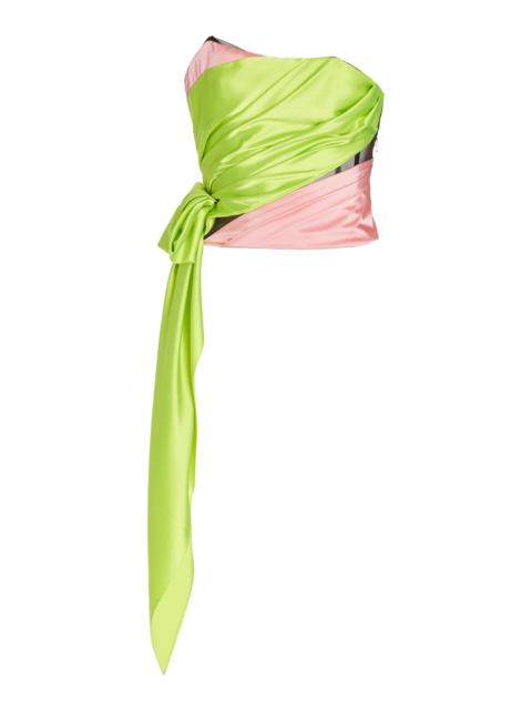 Draped Asymmetric Bustier Top multi