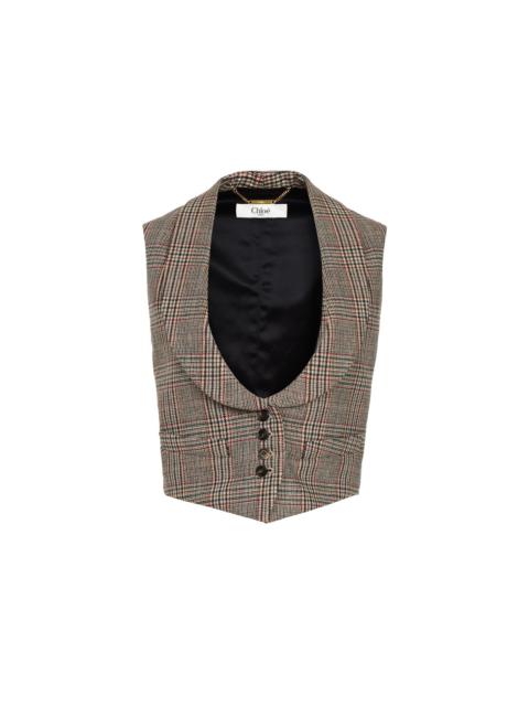 TAILORED WAISTCOAT IN PRINCE OF WALES WOOL