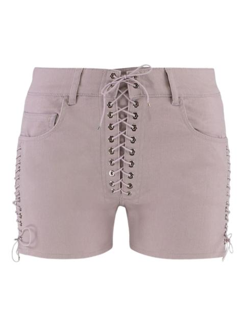 lace-up cotton shorts