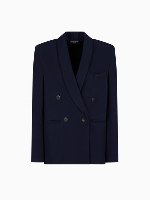 ICON COMPACT PIQUÉ DOUBLE-BREASTED BLAZER