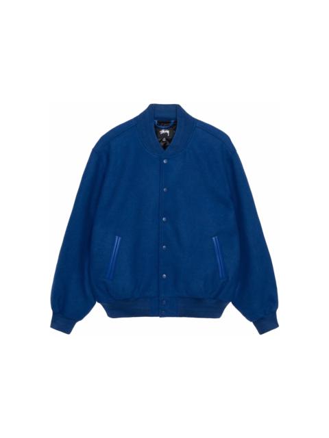 Stussy Sport Melton Varsity Jacket Royal