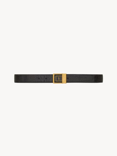 LA 66 BUCKLE BELT IN CROCODILE-EMBOSSED LEATHER