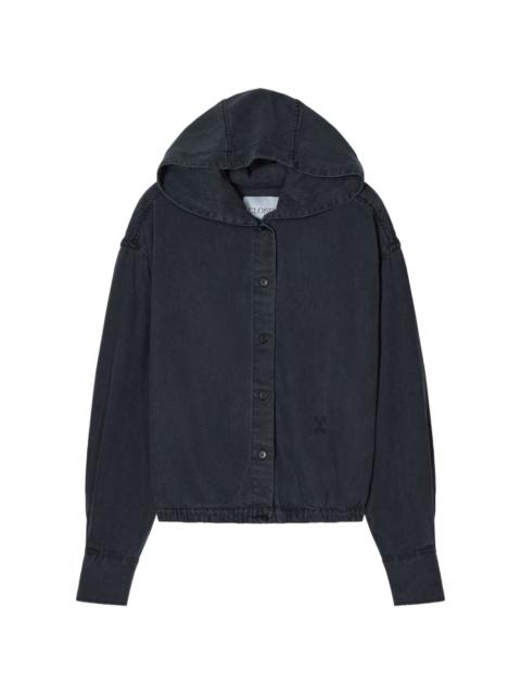hooded buttoned shirt