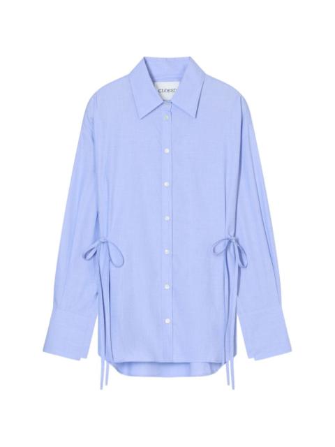 waist-ties long-sleeve shirt