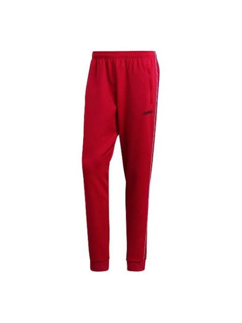 adidas M C90 TP logo Printing Bundle Feet Casual Sports Long Pants Red EJ9676