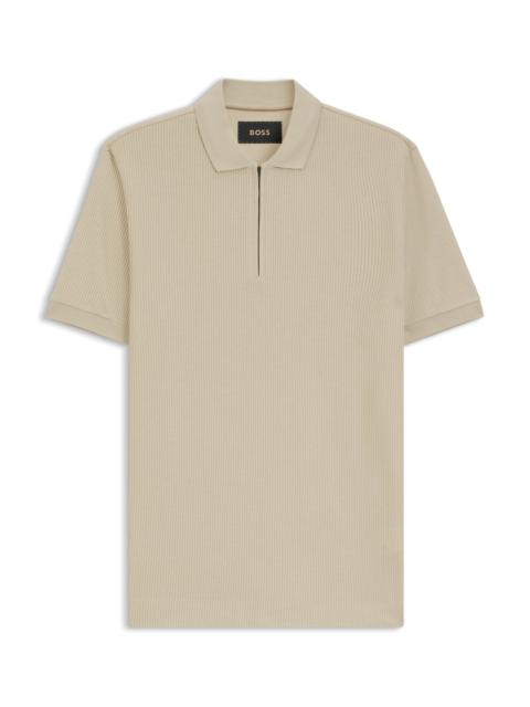 STRUCTURED-COTTON POLO SHIRT WITH ZIP PLACKET