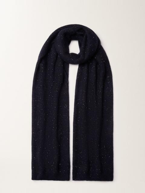 Mohair scarf with micro sequins