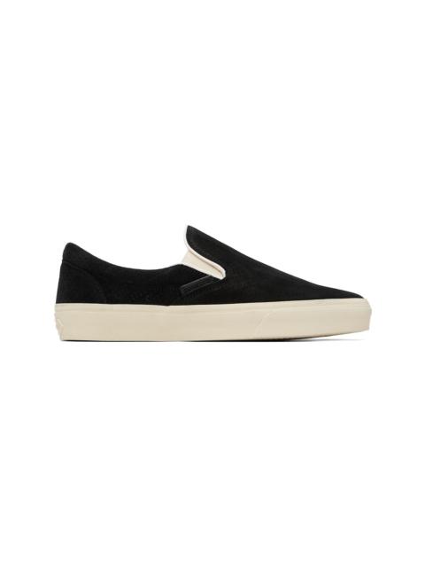 Black Perforated Suede Jude Slip On Sneakers